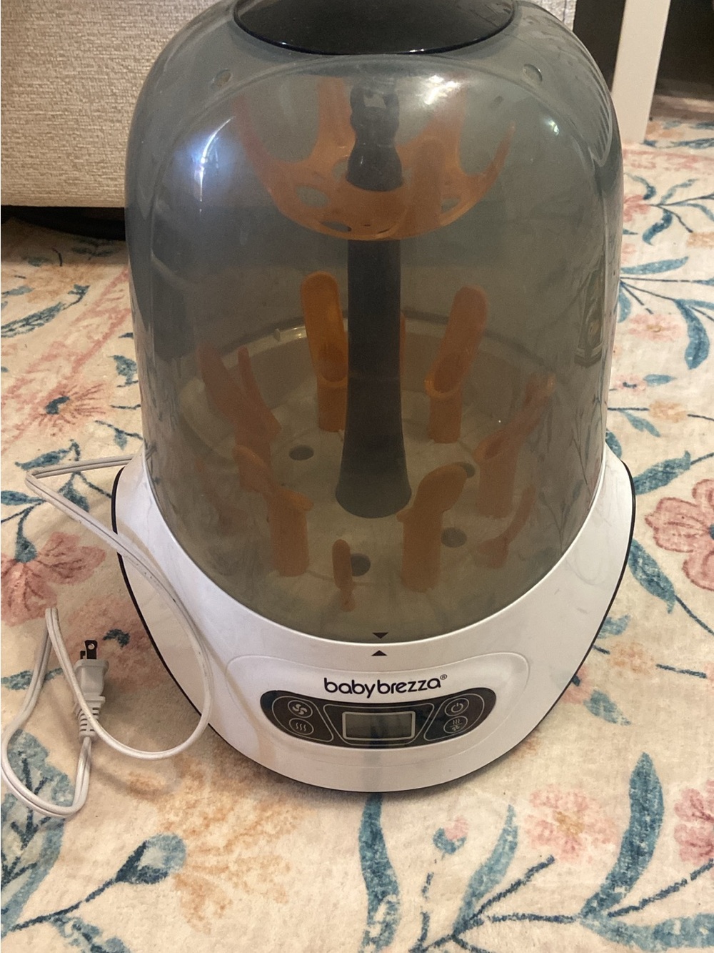 Baby Brezza White and Orange Baby Bottle Sterilizer & Dryer